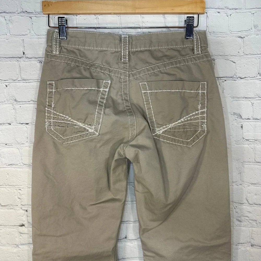 BKE Casuals Tyler Straight Leg Khaki Pants Mens 28x32 Tan Contrast Stitch Cotton
